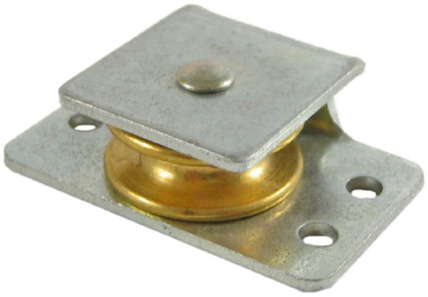 0.75" Side Pulley, Brass Wheel, Zinc Frame