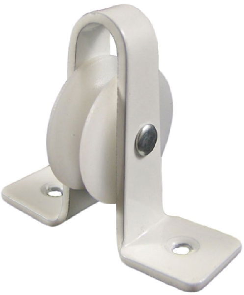 1.00" Upright, Nylon Wheel across plate, White Frame