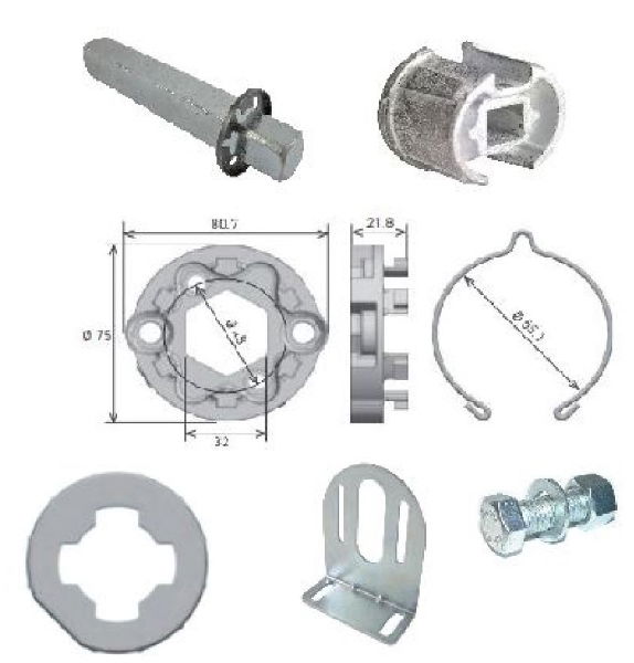 Gaposa 2" Roller Kit, Brackets Incl, Tube Sold Seperately