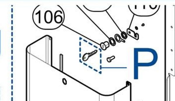 Nice Cylinder Lock for a barrier with 7102 key, 25x20, 0°-180°