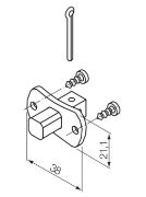 Nice Square Pivot 10mm Square (2 screw Holes)