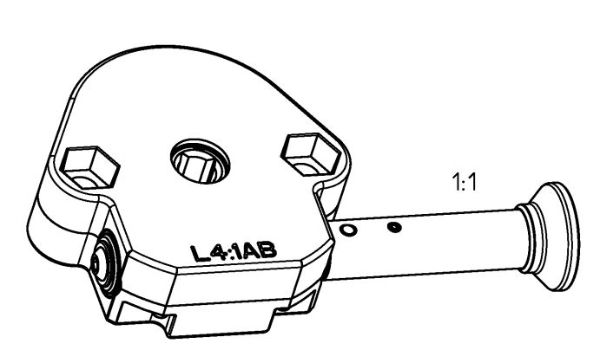 Geiger Worm Gear 4:1 with end stop & mounted funnel for detachable crank system