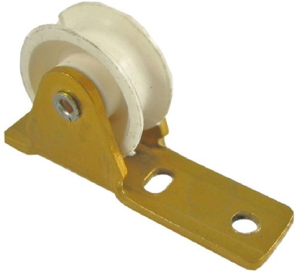 0.75" Guide Pulley, Nylon Wheel, Brass Frame