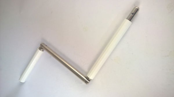 Geiger Folding Crank Handle White 11.9mm trun 140mm radius