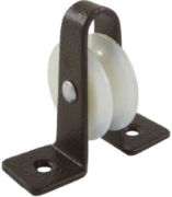 1.00" Upright, Nylon Wheel across plate, Brown Frame