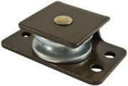 0.75" Side Pulley, Steel Wheel, Brown Frame