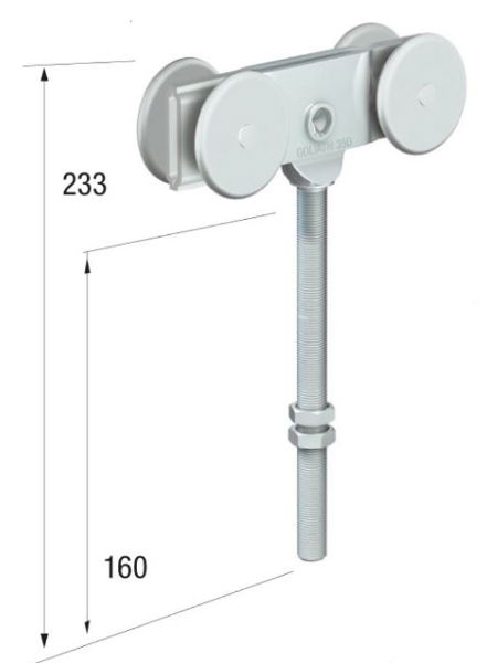 Runners Series 70. Ajustable DBL Axel Steel Roller