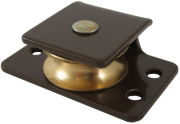 0.75" Side Pulley, Brass Wheel, Brown Frame