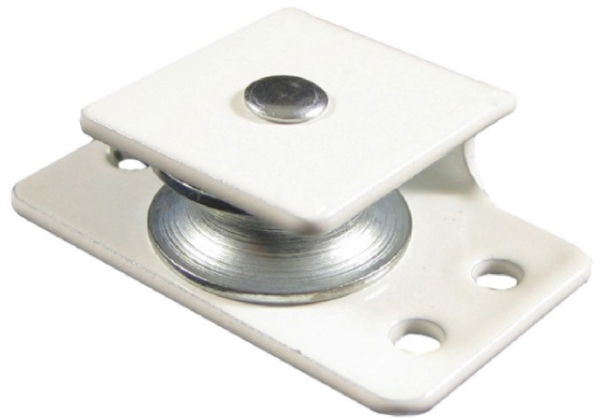 0.75" Side Pulley, Steel Wheel, White Frame, Needle Roller