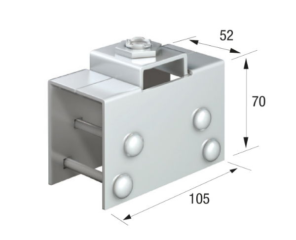 Runners Series 50. Rotatimg Suspension Plate Door Clamp