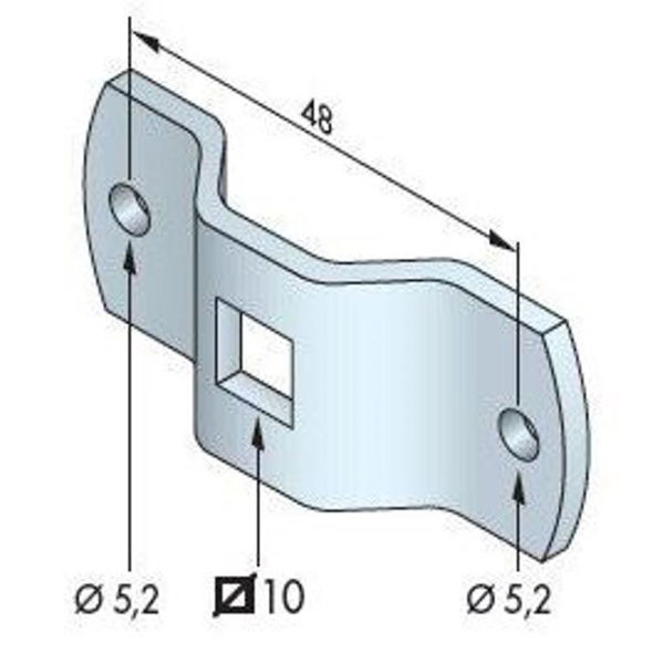 Somfy Bracket T3.5 & 5 Square 10mm