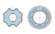 Nice Adaptor Set for 70mm octagonal tube with gutter