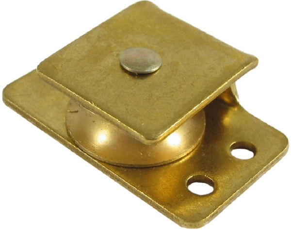 0.75" Side Pulley, Brass Wheel, Brass Frame