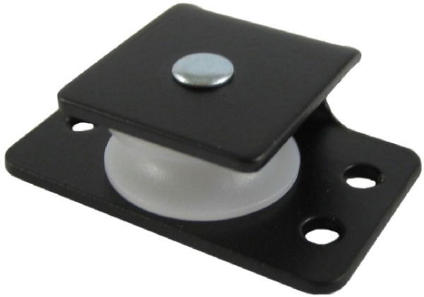 0.75" Side Pulley, Acetyl Wheel, Black Frame