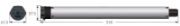 Gaposa 20Nm, 16rpm DC, dry contact tubular motor, 12v for Autonomo