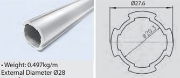 Flowstore Heavy Duty Aluminium Tube 28mm OD, 20.3mm ID (per mtr)