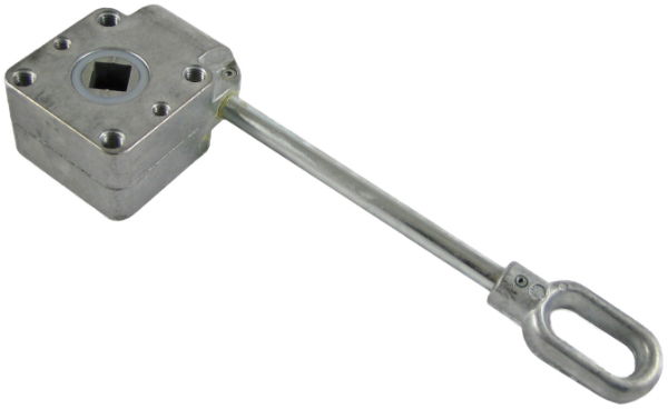 Geiger Gearbox 7:1 Ratio 6" shaft & eye in, 13mm Sq out