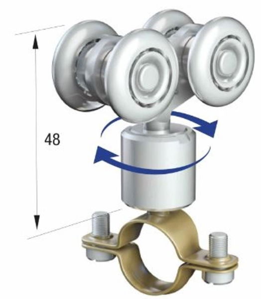 Runners Series 20. Steel Hanger. 32mm Cable Clamp