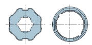 Nice Crown & Drive Wheel - 60x(0.6-1)mm Octagonal