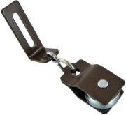 0.75" Adjustable Lazy Pulley, Steel Wheel, Brown Frame