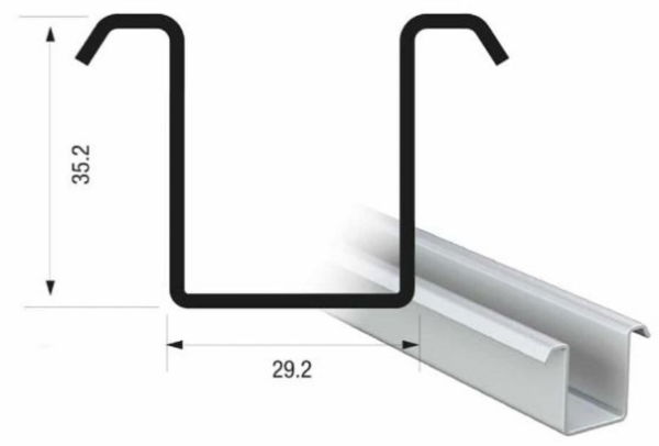 Runners Series 70. 4m Galvanised Steel Bottom Channel