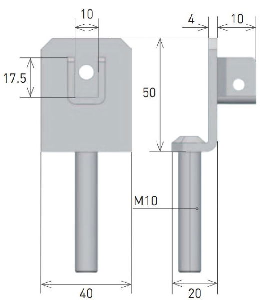 Gaposa Motor Bracket, 10mm slot, M10 bolt