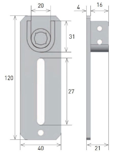 Gaposa Motor Bracket, 120x40mm