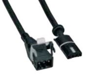 Selve plug-in connecting cable with Hirschmann STAS4, black