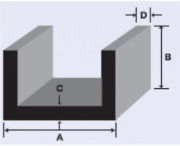 Alum Guide Channel, 1.25" Base x 2" Legs x 1/8"(6mtr Length)