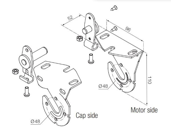 Nice White Medium Bracket set with Quick Connectors