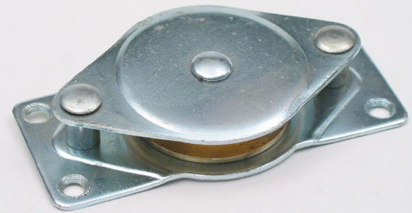 1.5" Side Pulley, Stainless Steel Wheel, Zinc Frame, Single