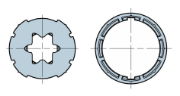 Nice Adaptor set for Round 44x1.5 Benthin (crown & drive)