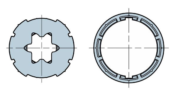 Nice Adaptor set for Round 44x1.5 Benthin (crown & drive)