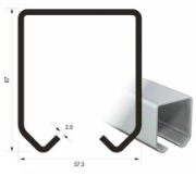 Runners Series 250. 5m Galvanised Steel Upper Track