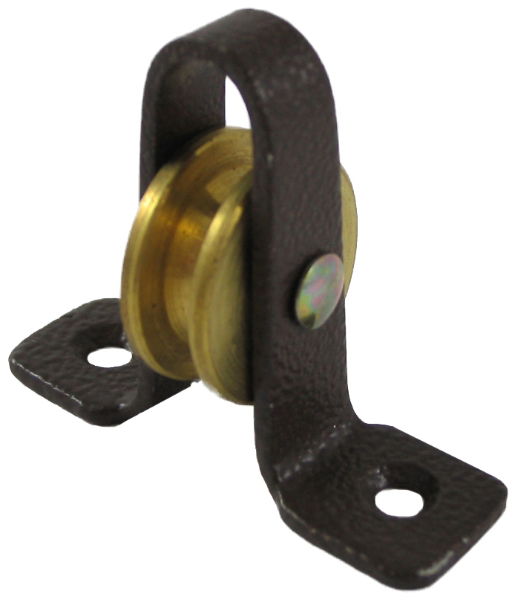 0.75" Upright, Brass Wheel across plate, Brown Frame