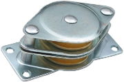 1.5" Side Pulley, Brass Wheel, Zinc Frame, Double