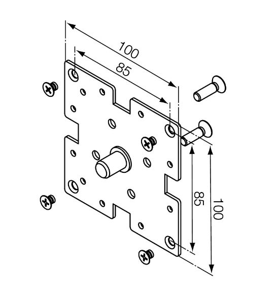 Nice Support bracket with 100x100mm flange