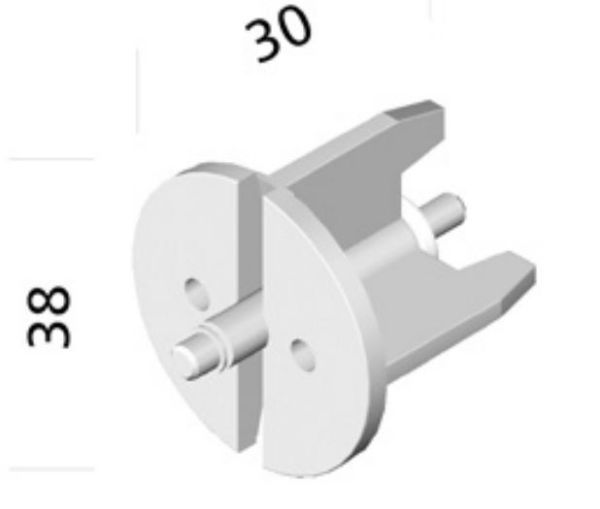 Hopkins Standard Plug End for 38mm system, white