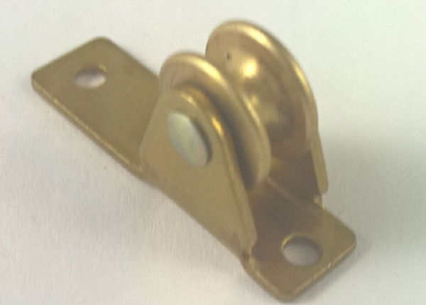 0.5625" Guide Pulley, Brass Wheel, Brass Frame