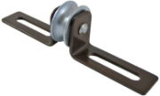 0.75" Slider Pulley, Steel Wheel, Brown Frame