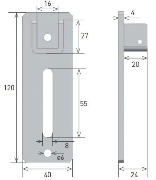 Gaposa Motor Bracket, 120x40mm for XQ60 motors