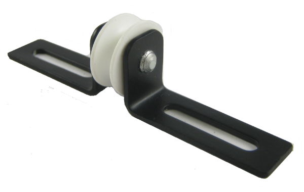 0.75" Slider Pulley, Nylon Wheel, Black Frame