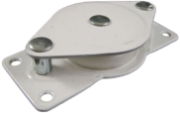 1.5" Side Pulley, Nylon Wheel, White Frame, Single